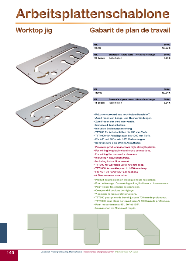 Titman Katalog 2025 Arbeitsplattenschablone Seite 01