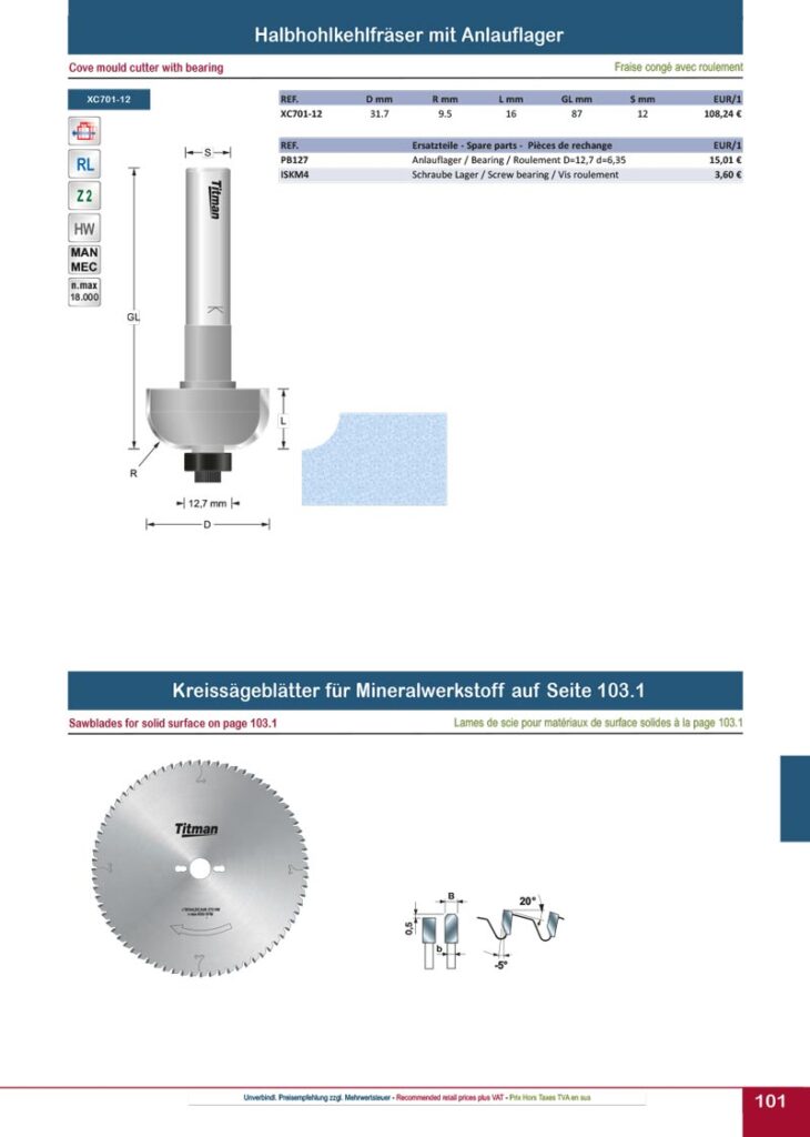 titman katalog 2023 mineralwerkstoff bearbeitung seite 16