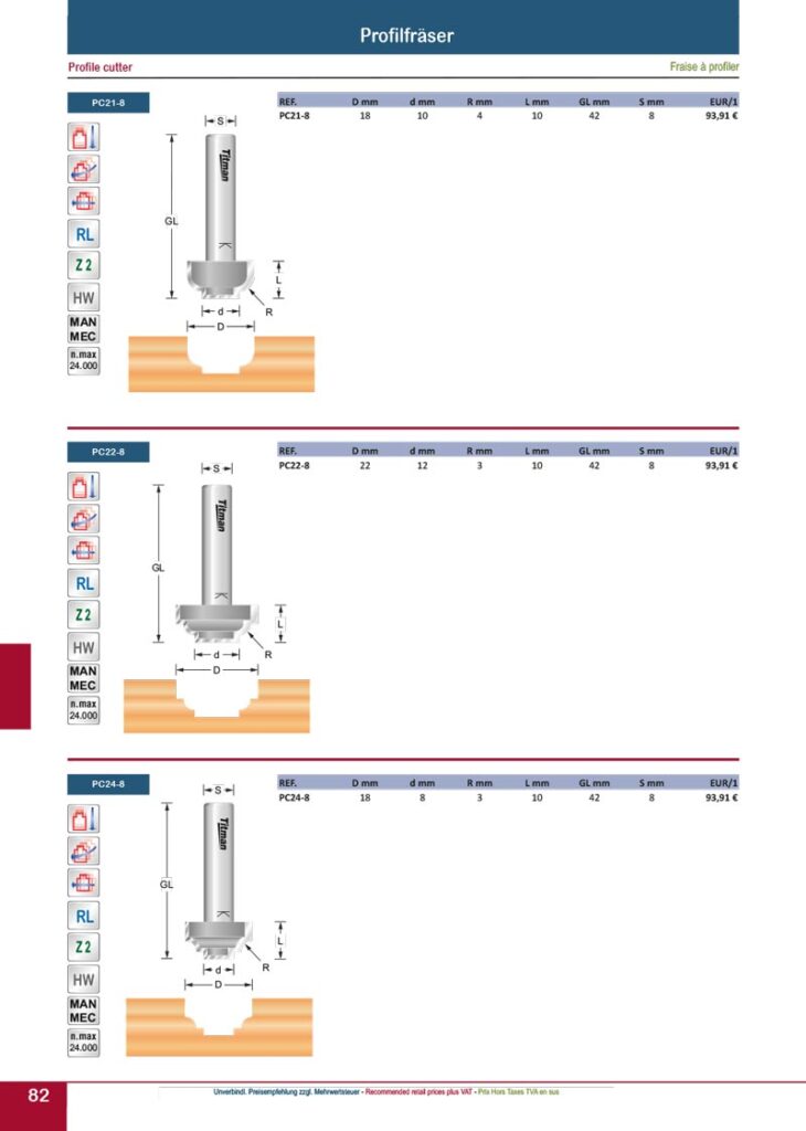 titman katalog 2023 profilfraeser seite 05