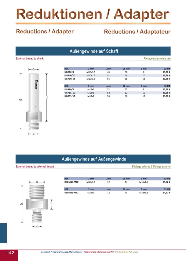 titman katalog 2023 reduktionen adapter seite 01